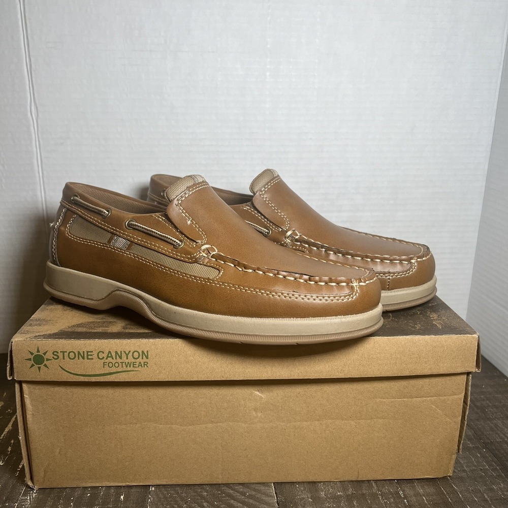 Mens Brown Loafers Size 8 Stone Canyon Comfort